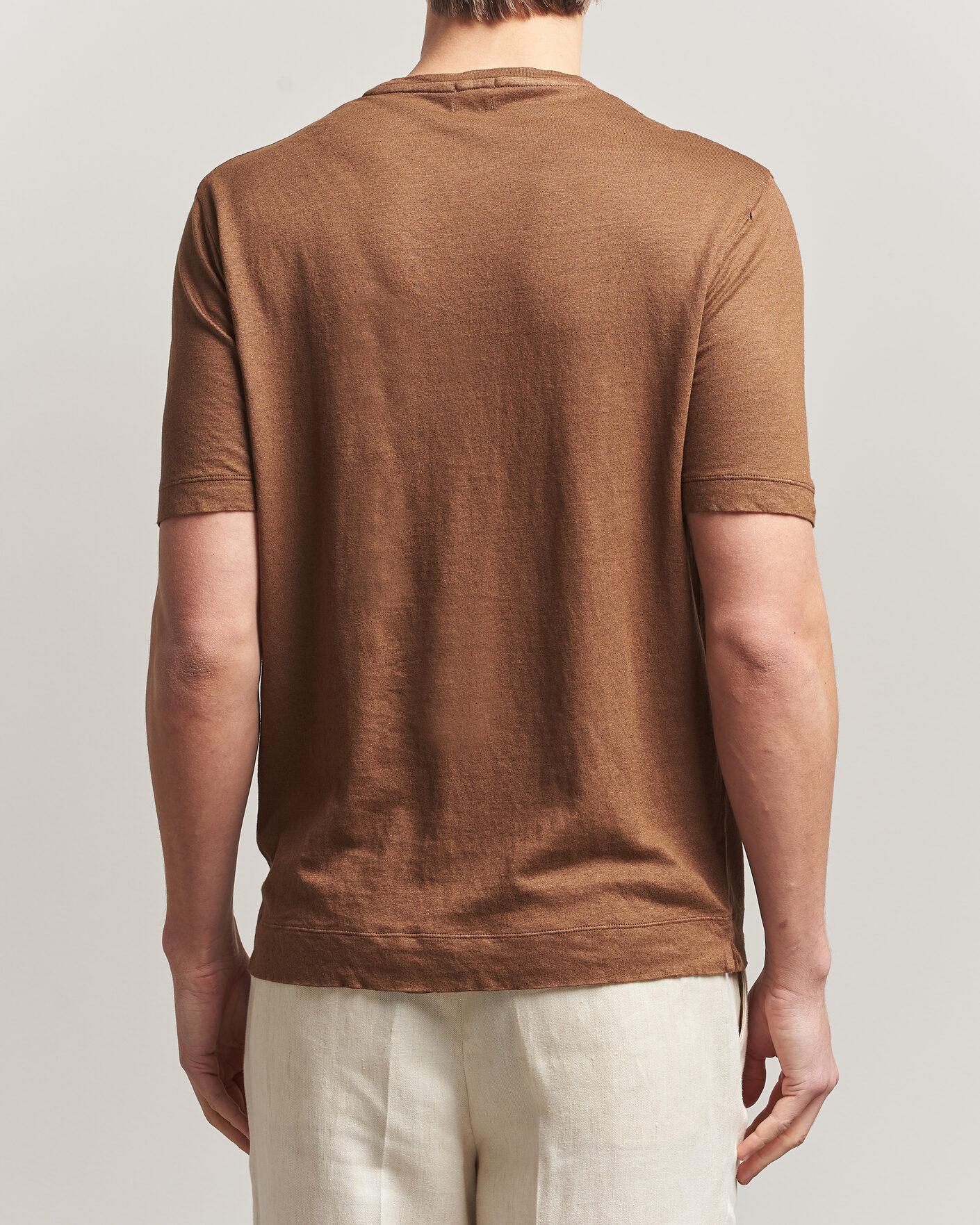 Homme | T-shirts | Massimo Alba | Panarea Cotton/Linen T-Shirt Wood