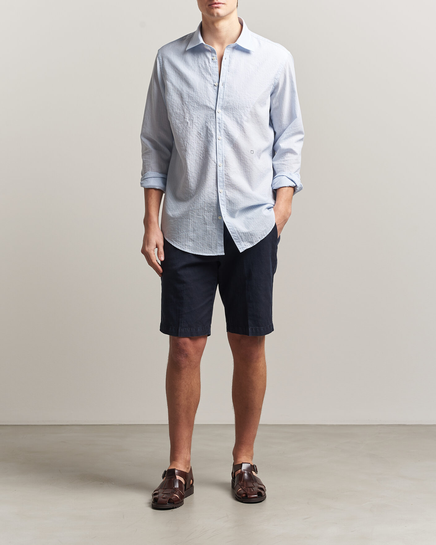 Homme | Chemises | Massimo Alba | Genova Striped Shirt Sky Blue