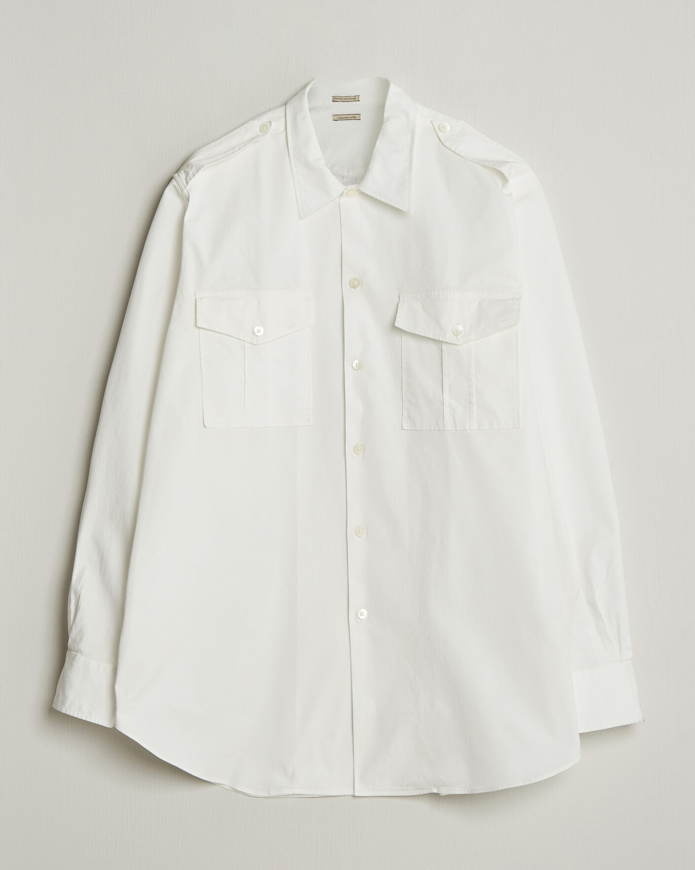 Homme | Chemises | Massimo Alba | Army Double Pocket Shirt White