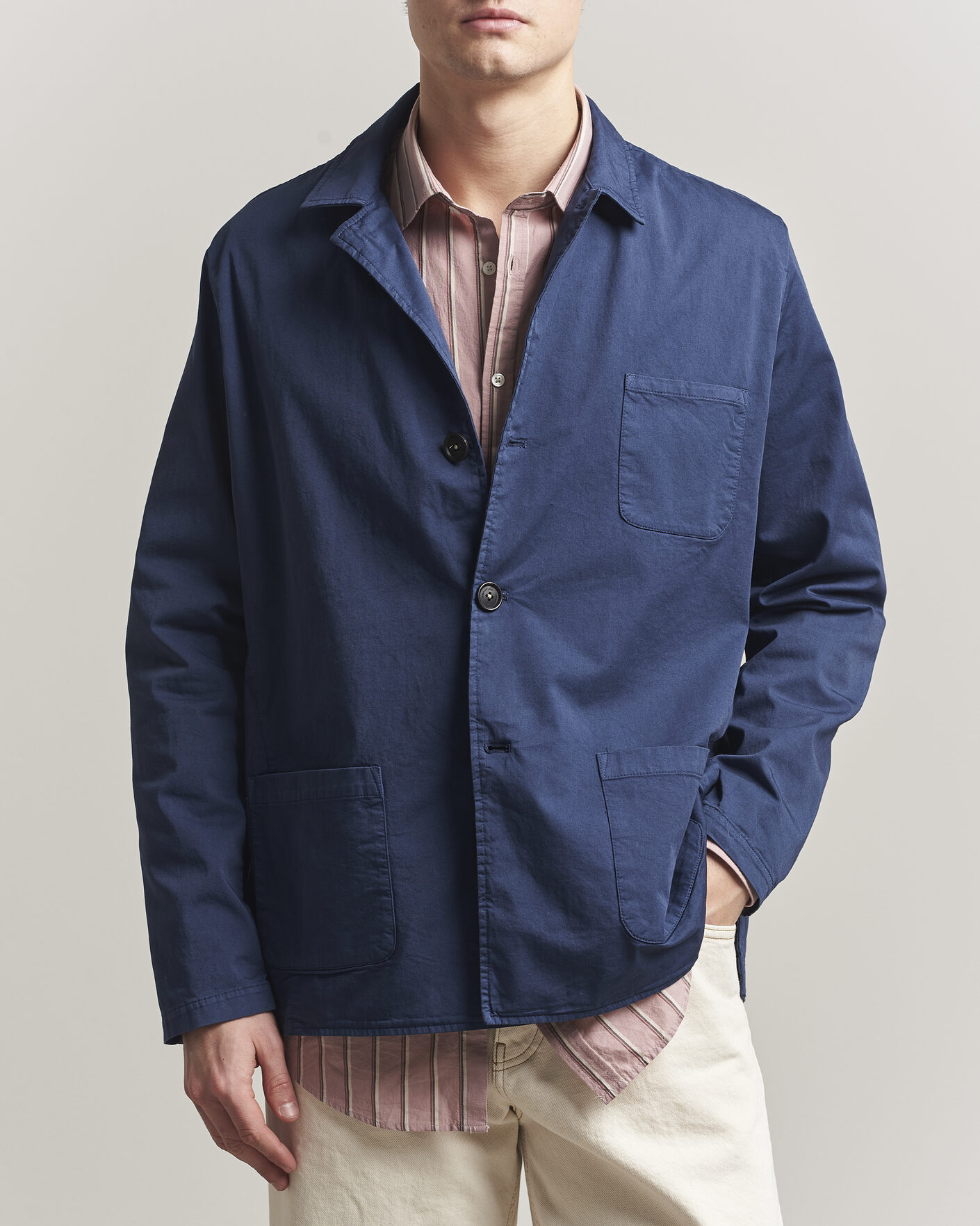 Heren | Jassen | Massimo Alba | Florida Cotton Shirt Jacket Midnight Blue