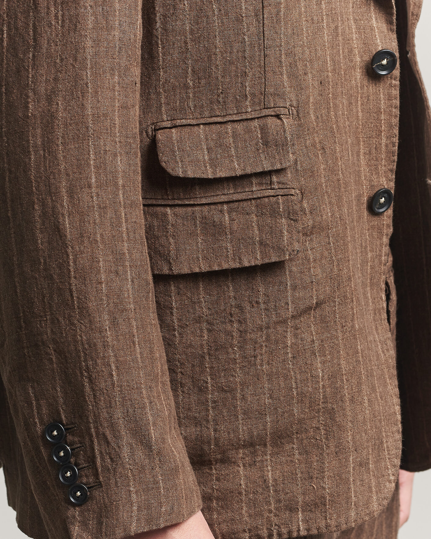 Homme | Costumes | Massimo Alba | Sloop Linen Suit Brown Pinstripe