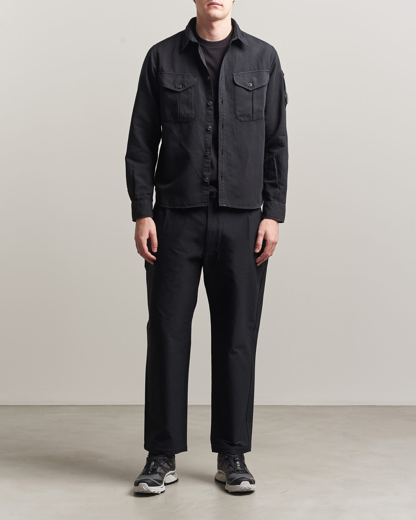 Homme | Chemises | C.P. Company | Cotton/Linen Pocket Shirt Black