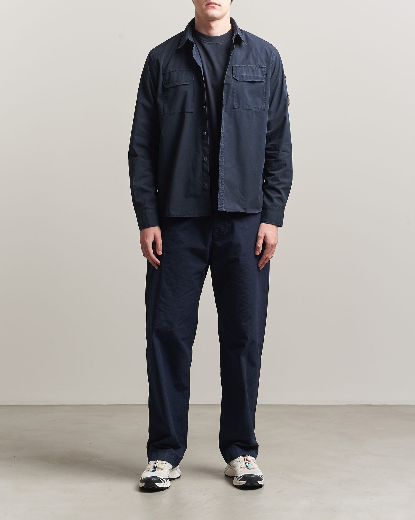 Homme | Chemises | C.P. Company | Organic Gabardine Pocket Shirt Navy
