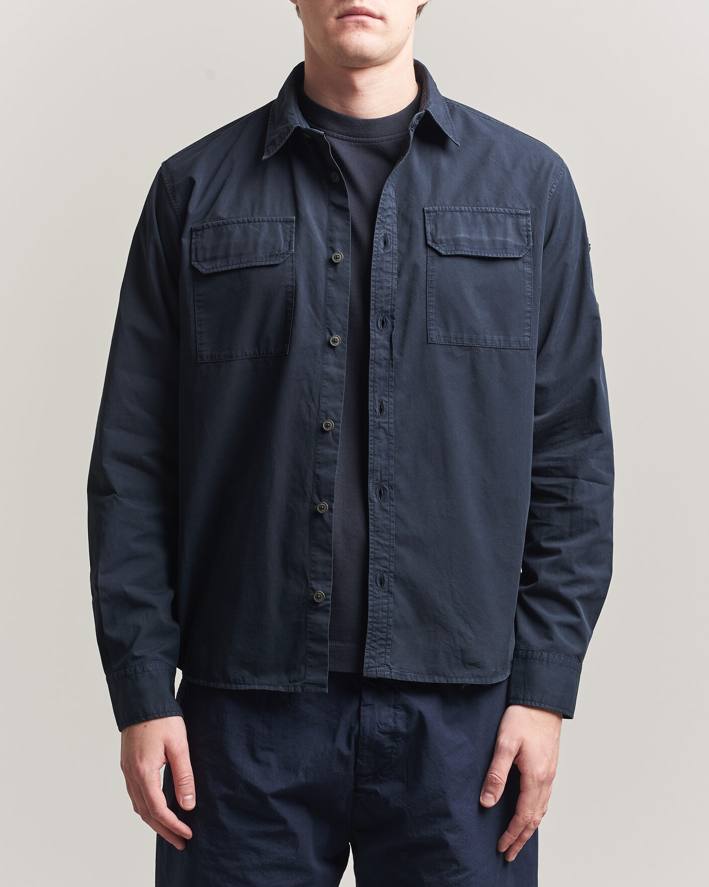 Homme | Chemises | C.P. Company | Organic Gabardine Pocket Shirt Navy
