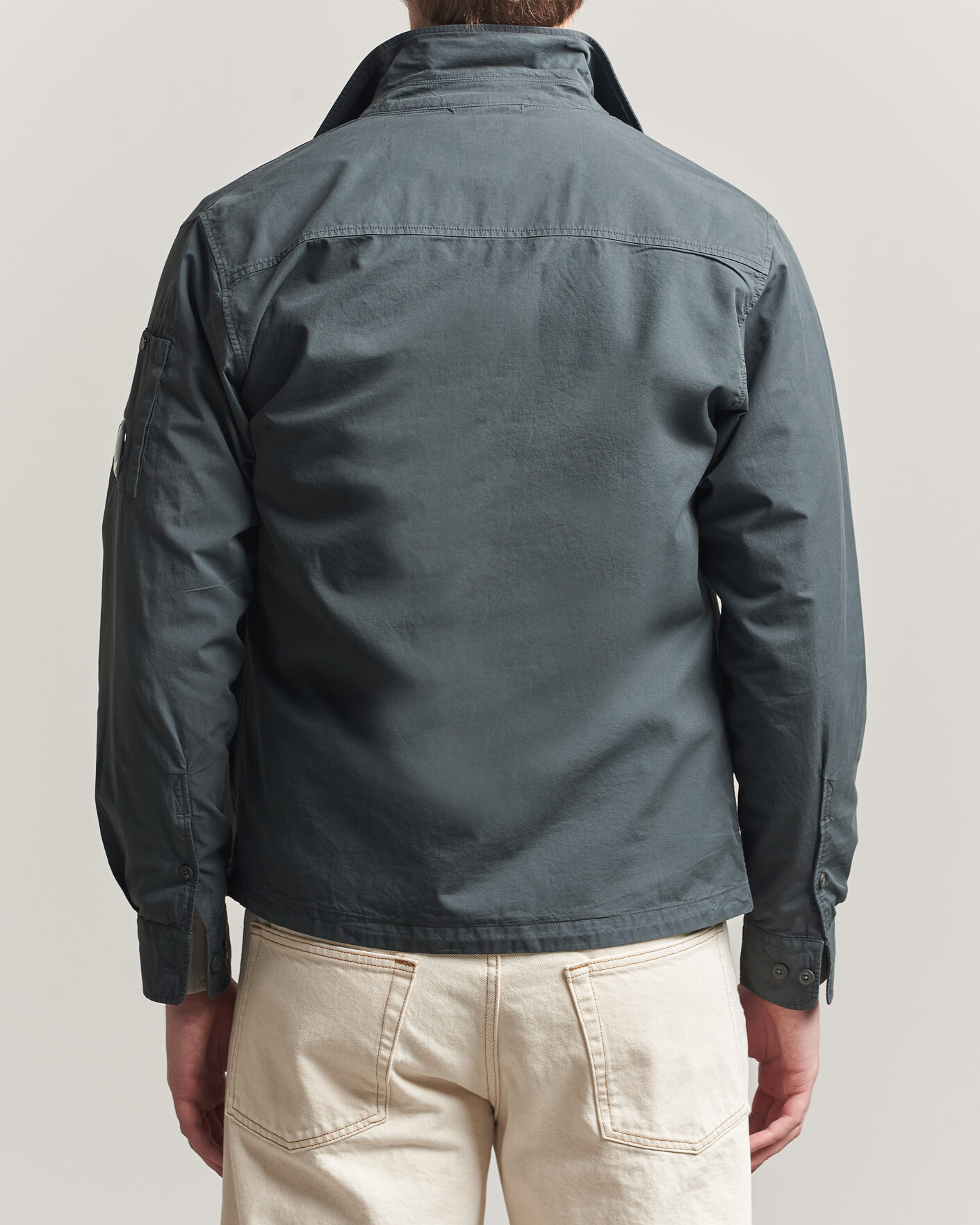 Homme | Chemises | C.P. Company | Garment Dyed Gabardine Zip Overshirt Dark Grey
