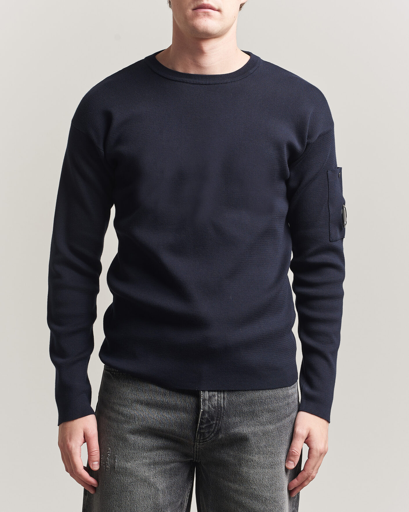 Heren | Truien | C.P. Company | Sea Island Fine Knit Cotton Lens Crewneck Navy