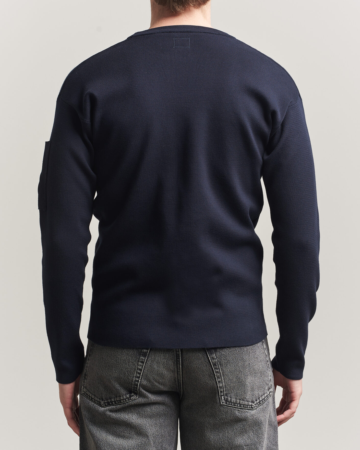 Homme | Pulls Et Tricots | C.P. Company | Sea Island Fine Knit Cotton Lens Crewneck Navy