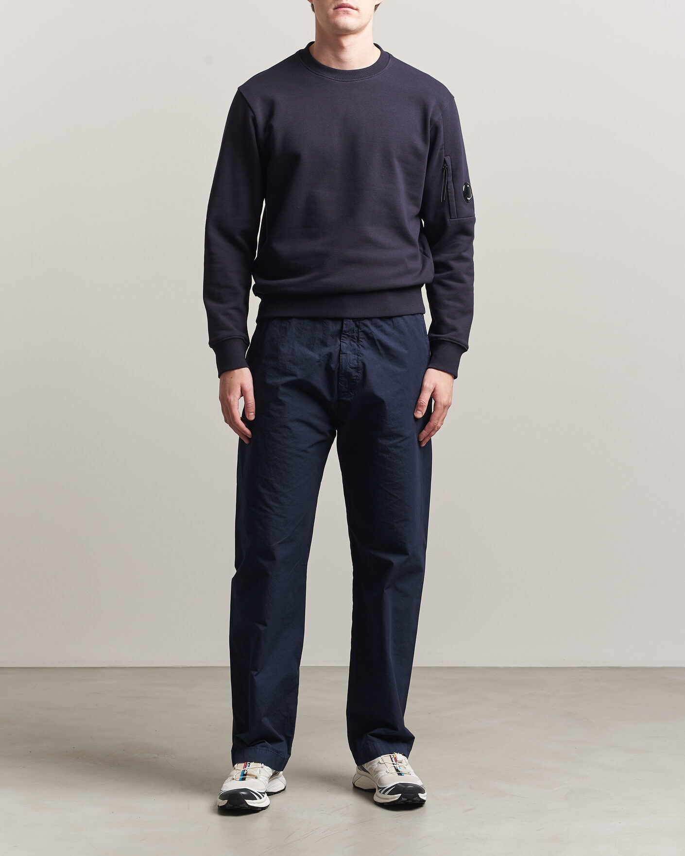 Heren | Truien | C.P. Company | Diagonal Raised Fleece Lens Sweatshirt Navy