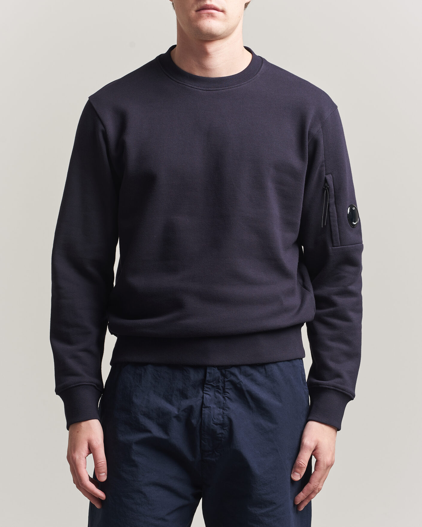 Heren | Truien | C.P. Company | Diagonal Raised Fleece Lens Sweatshirt Navy