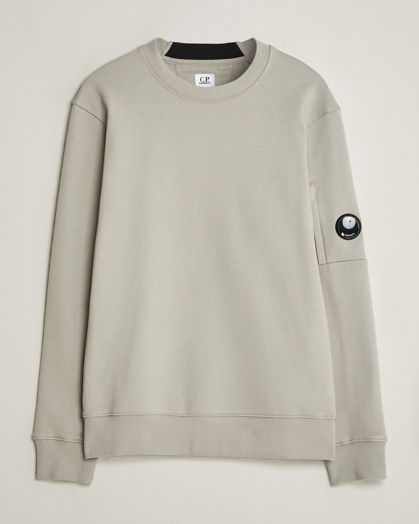 Homme | Pulls Et Tricots | C.P. Company | Diagonal Raised Fleece Lens Sweatshirt Light Grey