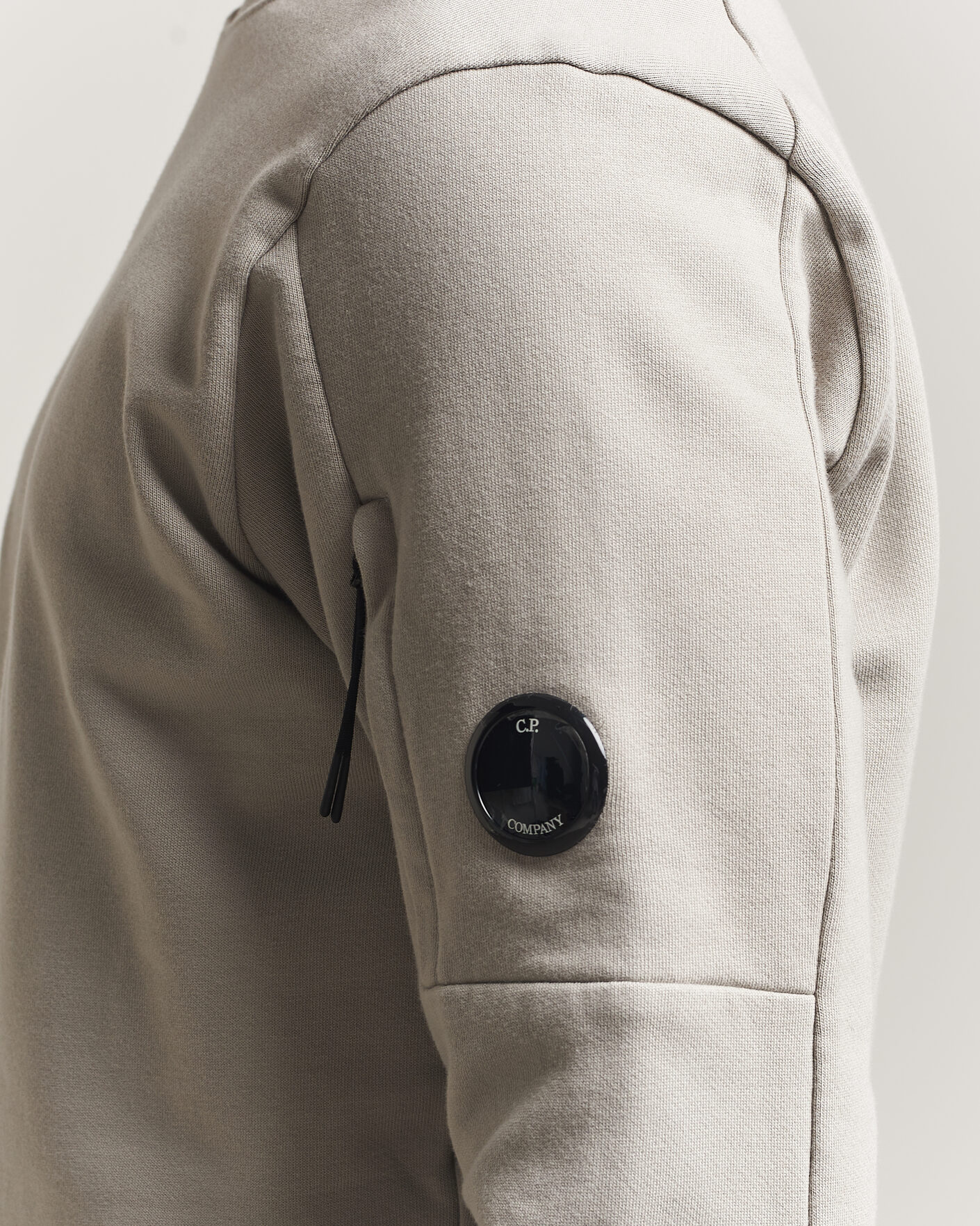 Homme | Pulls Et Tricots | C.P. Company | Diagonal Raised Fleece Lens Sweatshirt Light Grey
