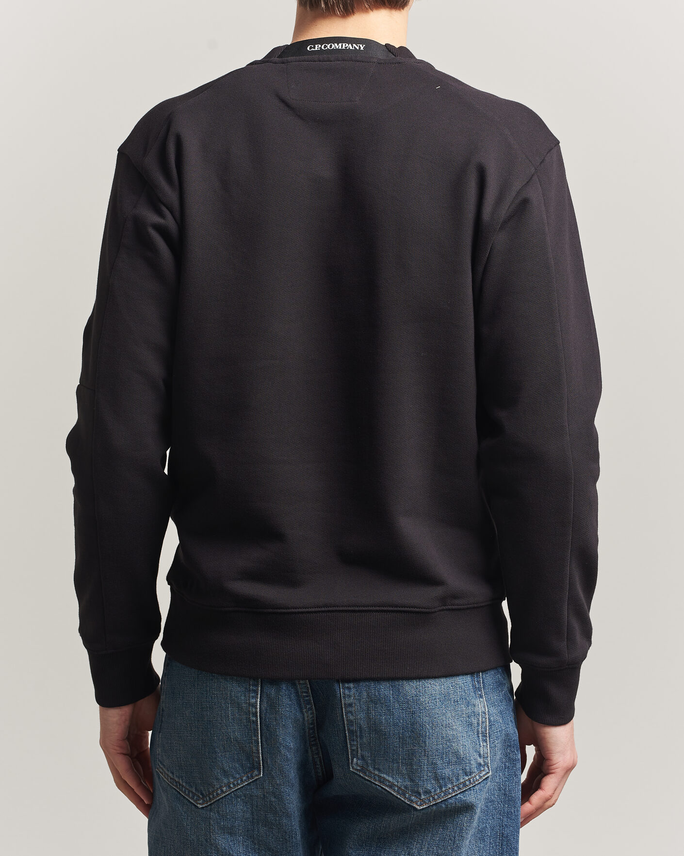 Heren | Truien | C.P. Company | Diagonal Raised Fleece Lens Sweatshirt Black