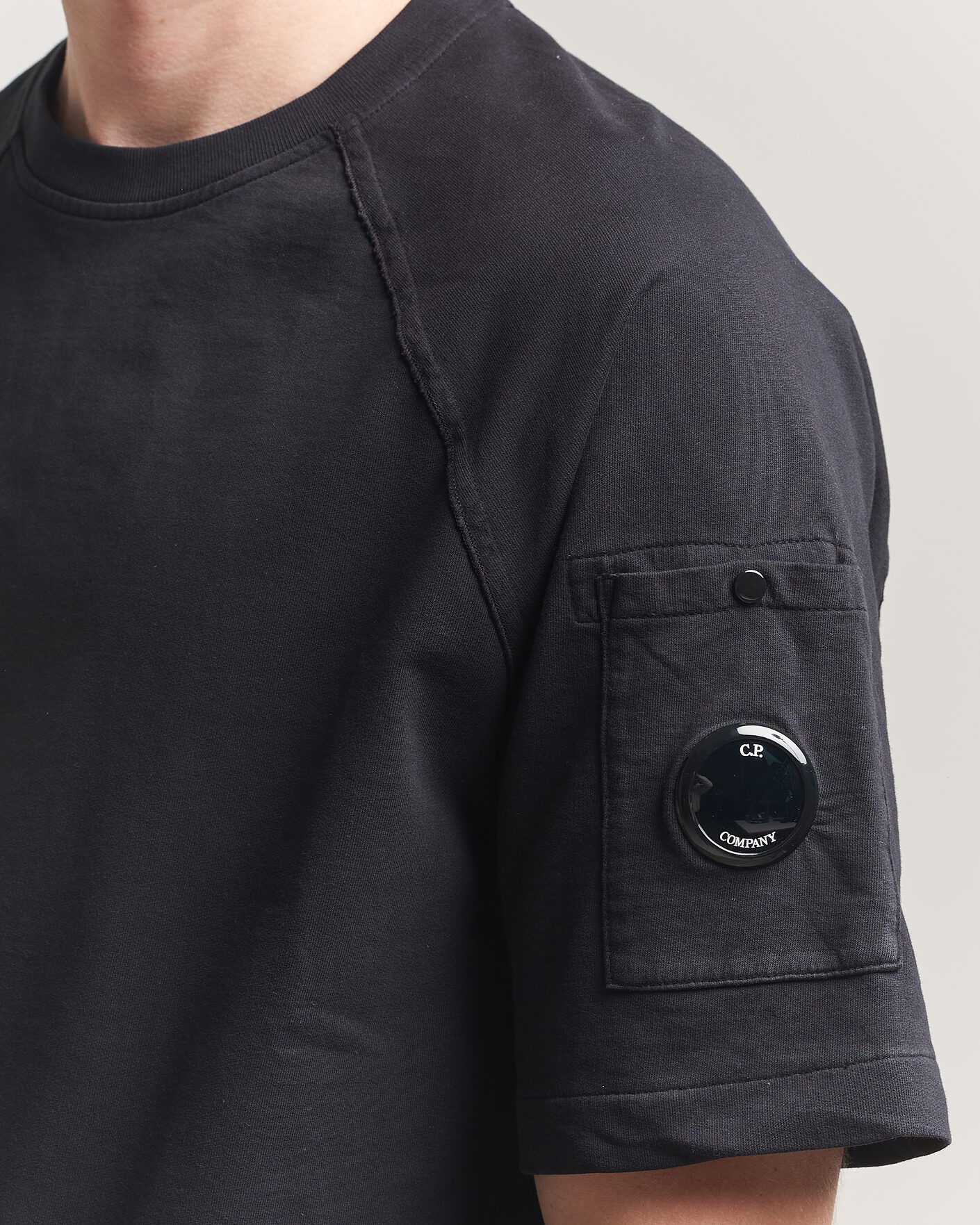 Heren | T-shirts | C.P. Company | Heavy Weight Lens T-Shirt Black