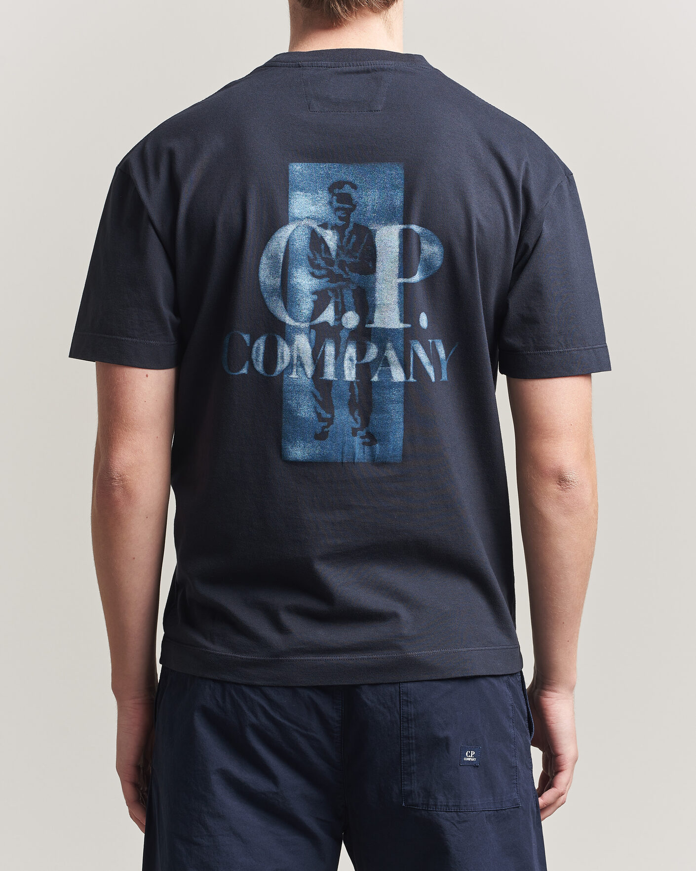Heren | T-shirts | C.P. Company | Short Sleeve Back Print T-Shirt Navy