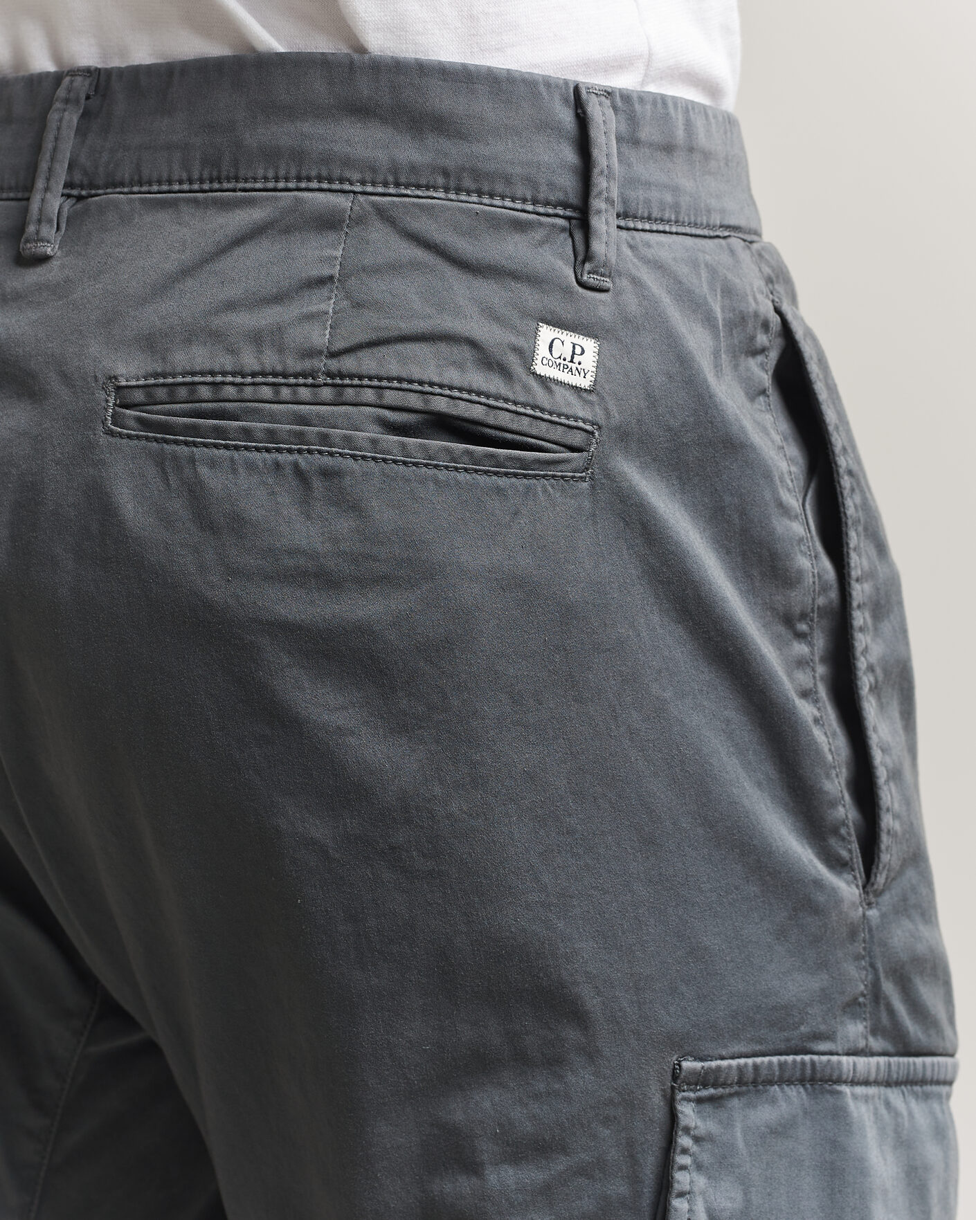 Heren | Broeken | C.P. Company | Satin Stretch Cargo Pants Dark Grey