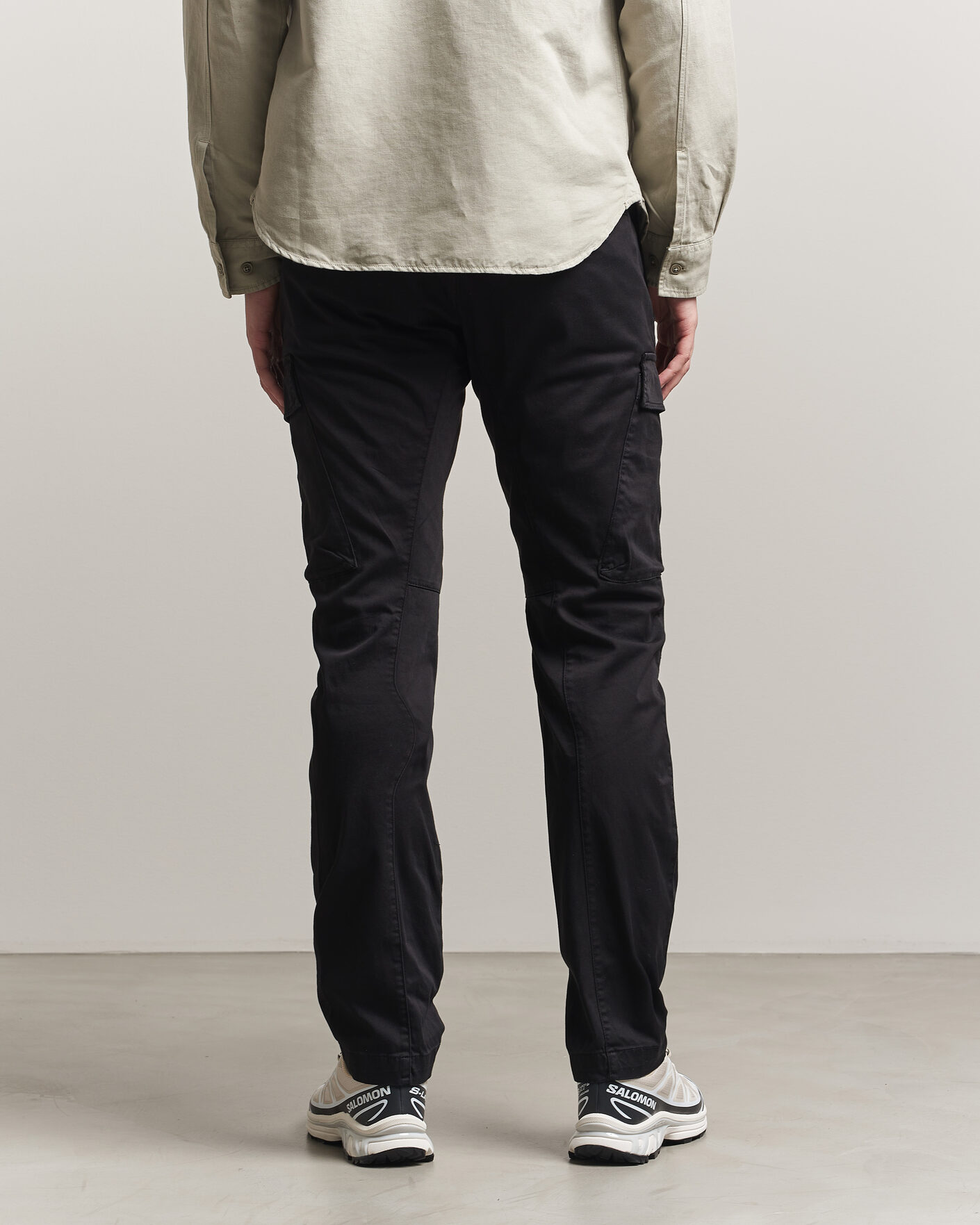 Homme | Pantalons | C.P. Company | Satin Stretch Cargo Pants Black