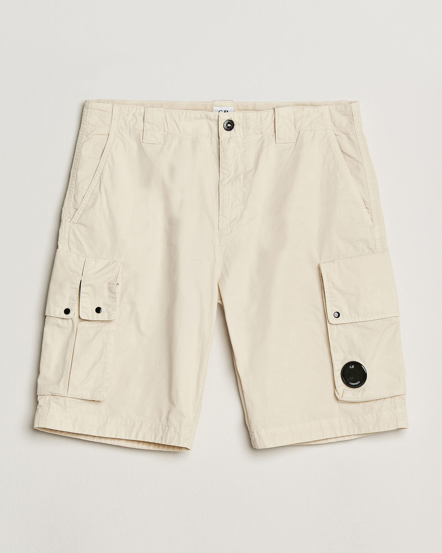 Heren | Korte broek | C.P. Company | Cotton Gabardine Cargo Shorts Cream