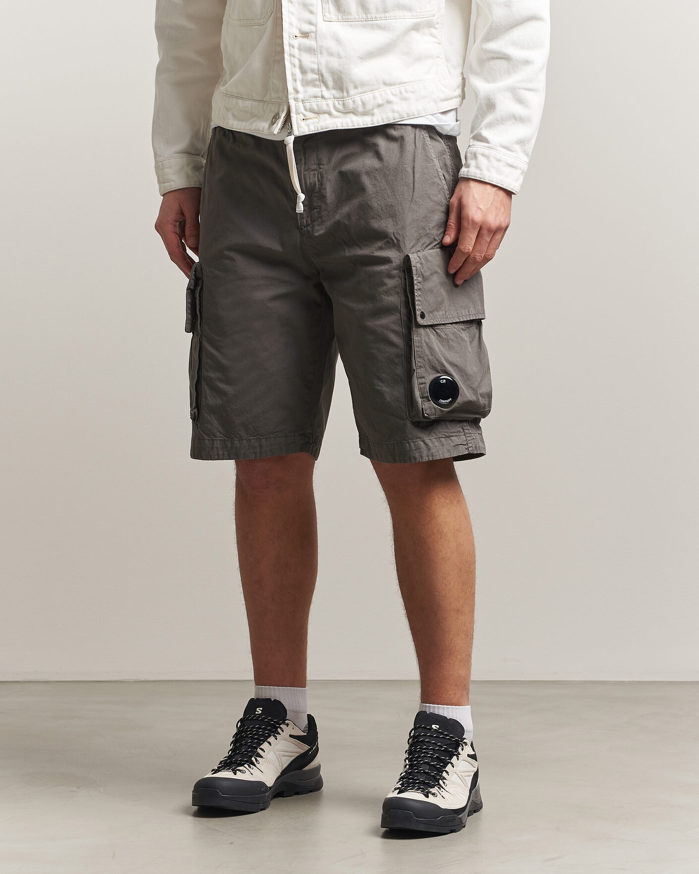Homme | Shorts | C.P. Company | Cotton Gabardine Cargo Shorts Washed Black