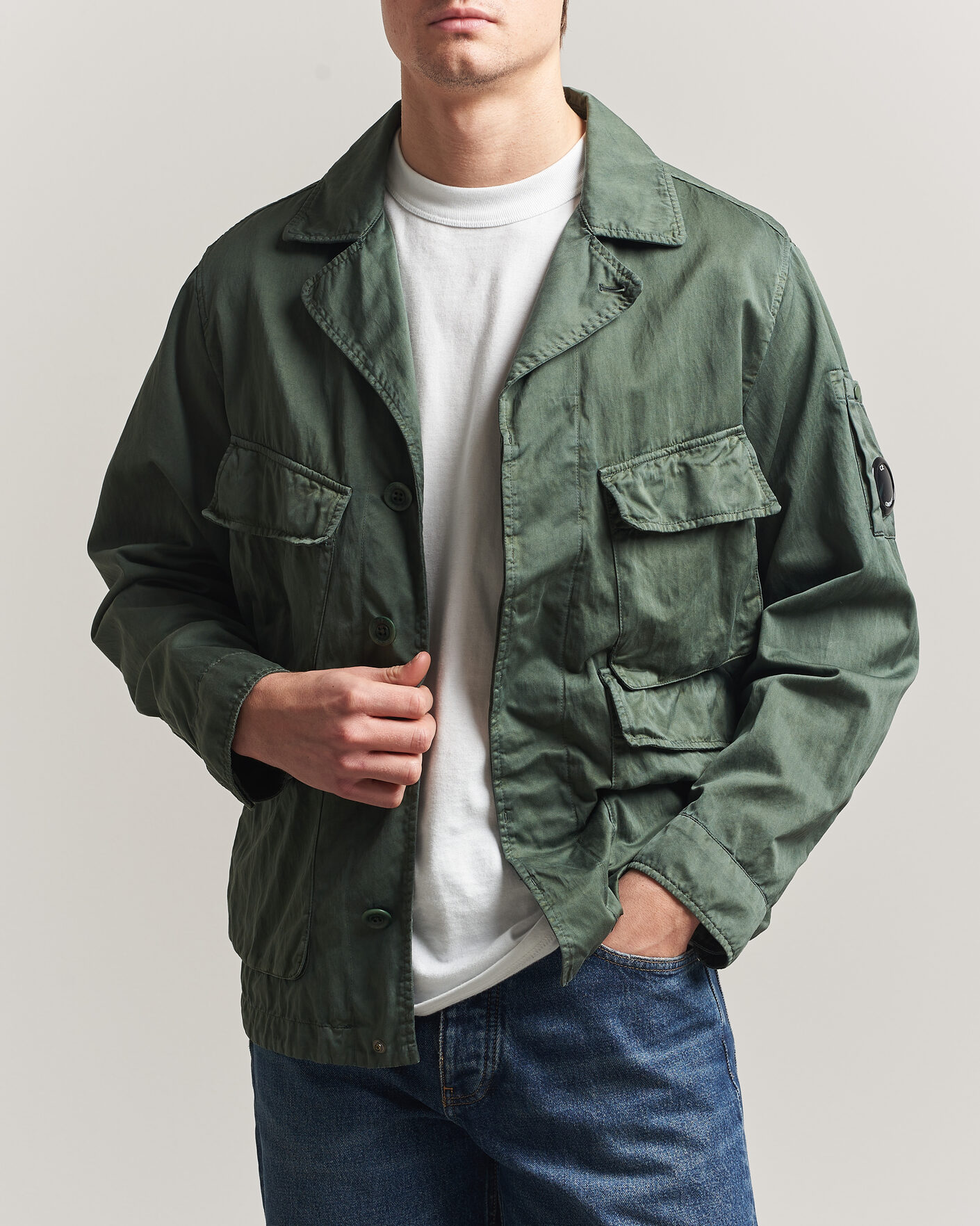 Homme | Manteaux Et Vestes | C.P. Company | Raso Cinque Cotton Nylon Jungle Jacket Dark Green