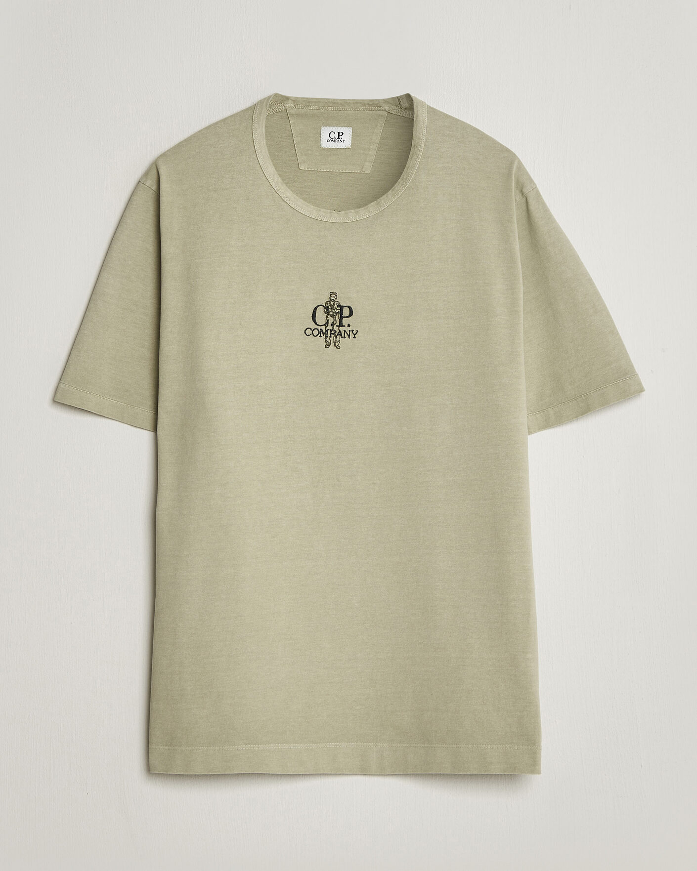 Homme | T-shirts | C.P. Company | Back Printed Cotton T-Shirt Washed Green