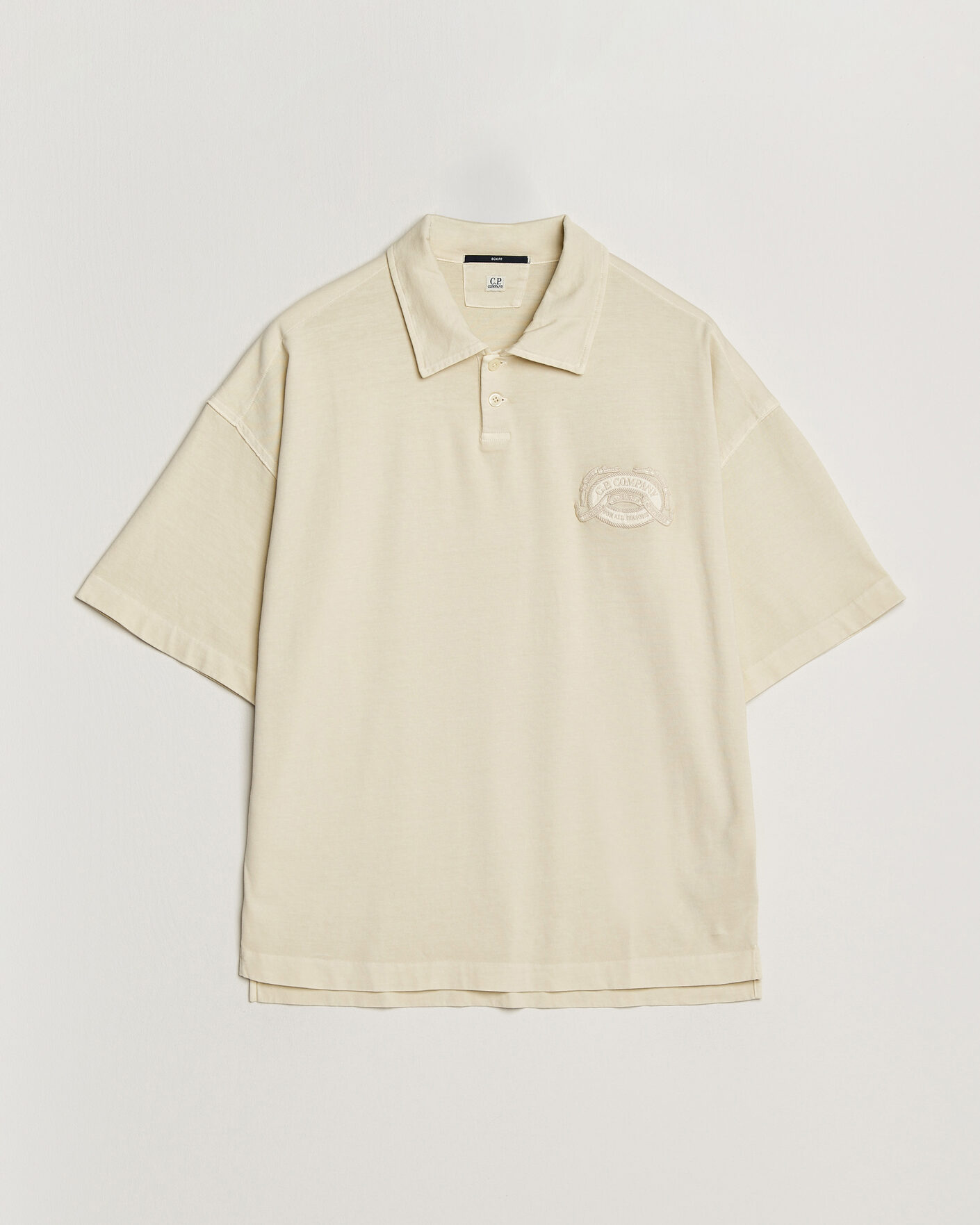 Heren | Polo's | C.P. Company | Boxy Fit Cotton Logo Polo Cream