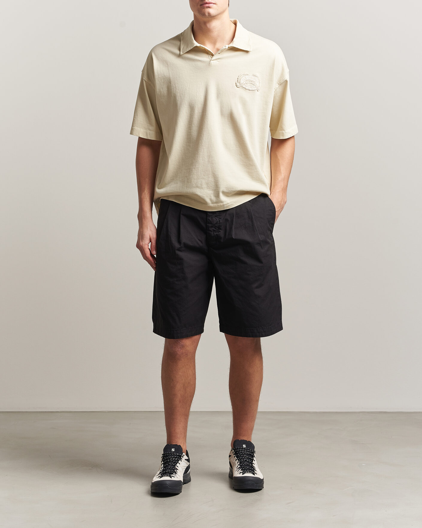 Heren | Polo's | C.P. Company | Boxy Fit Cotton Logo Polo Cream