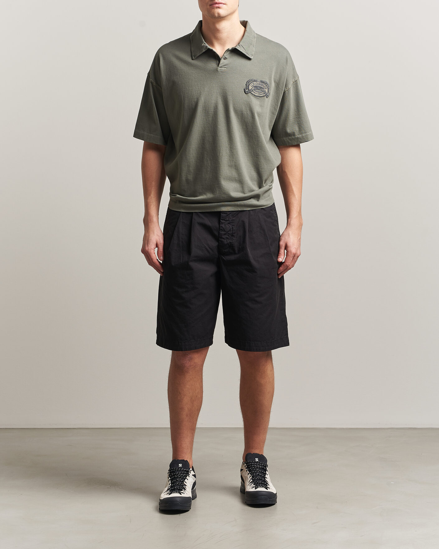 Heren | Polo's | C.P. Company | Boxy Fit Cotton Logo Polo Dark Green