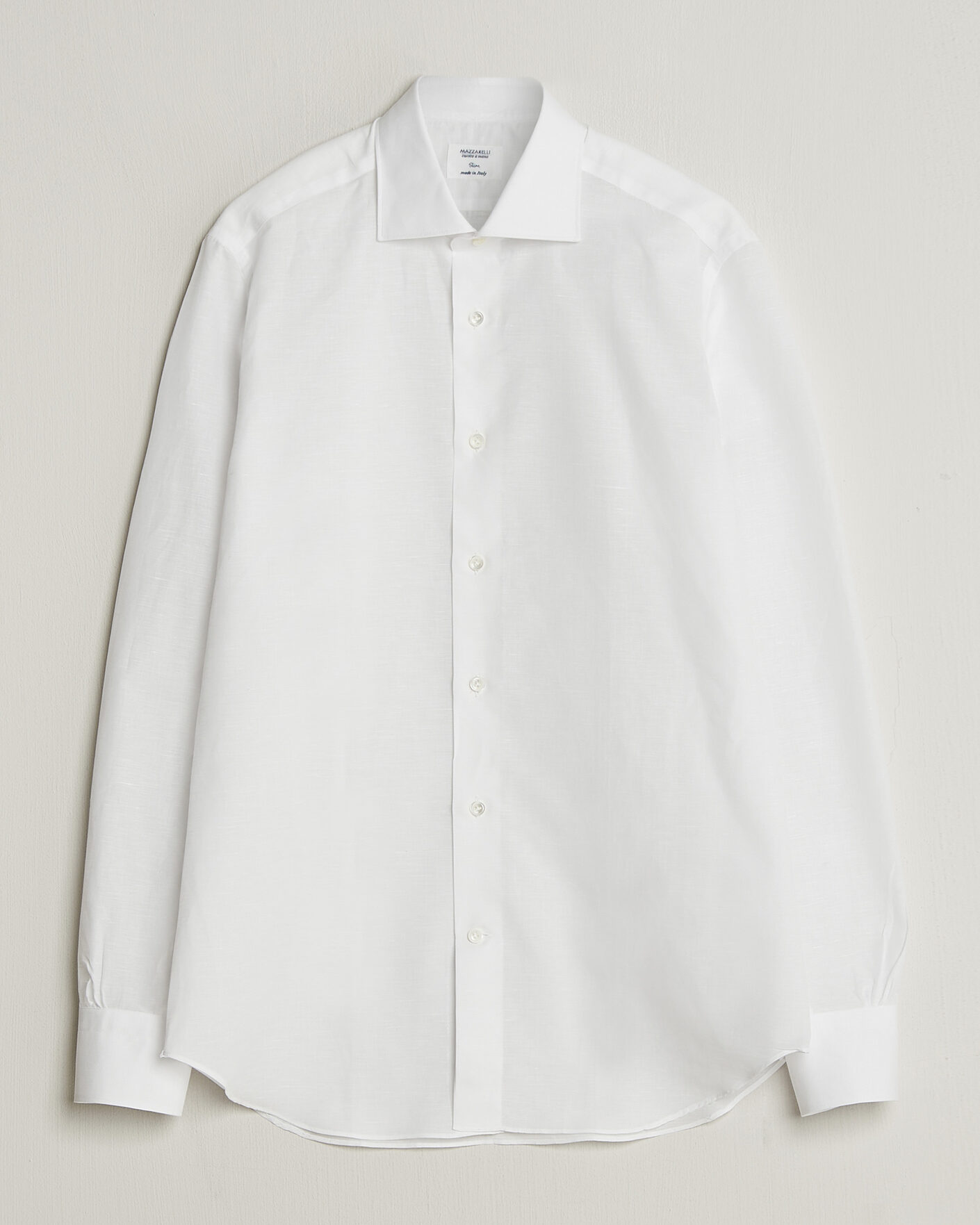 Heren | Overhemden | Mazzarelli | Soft Cotton/Linen Shirt White