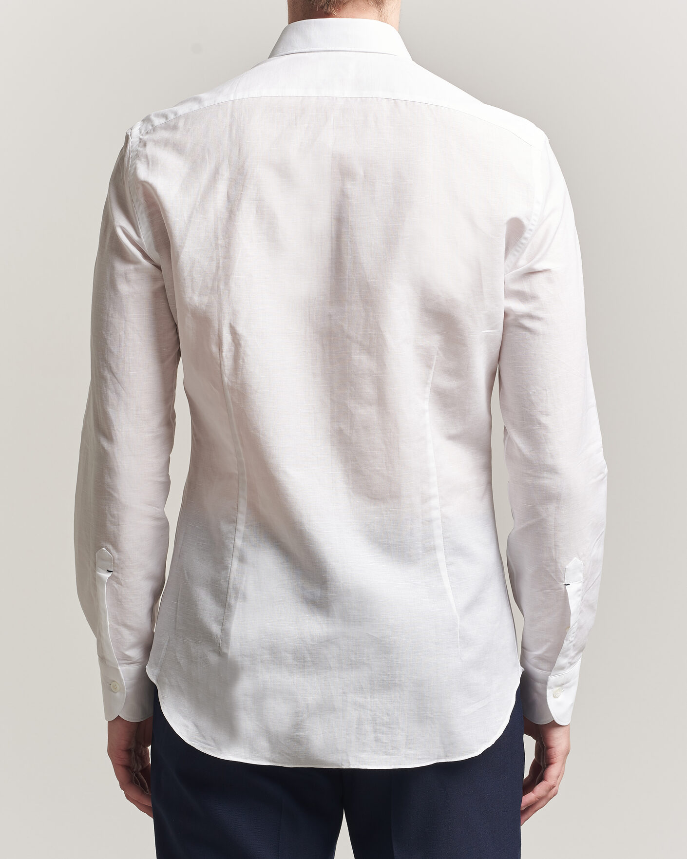 Heren | Overhemden | Mazzarelli | Soft Cotton/Linen Shirt White