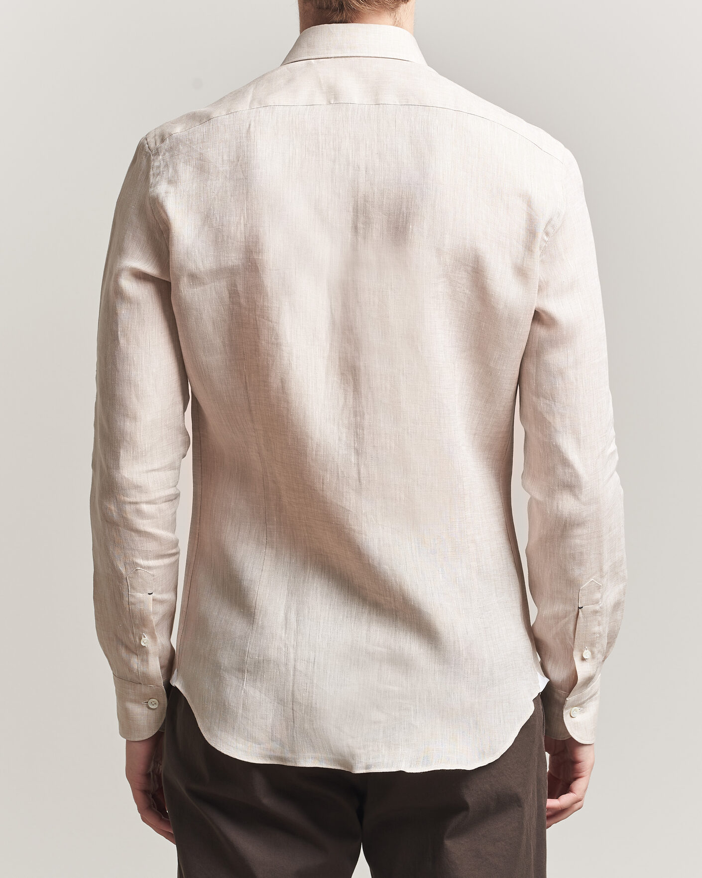Homme | Chemises | Mazzarelli | Soft Linen Shirt Beige
