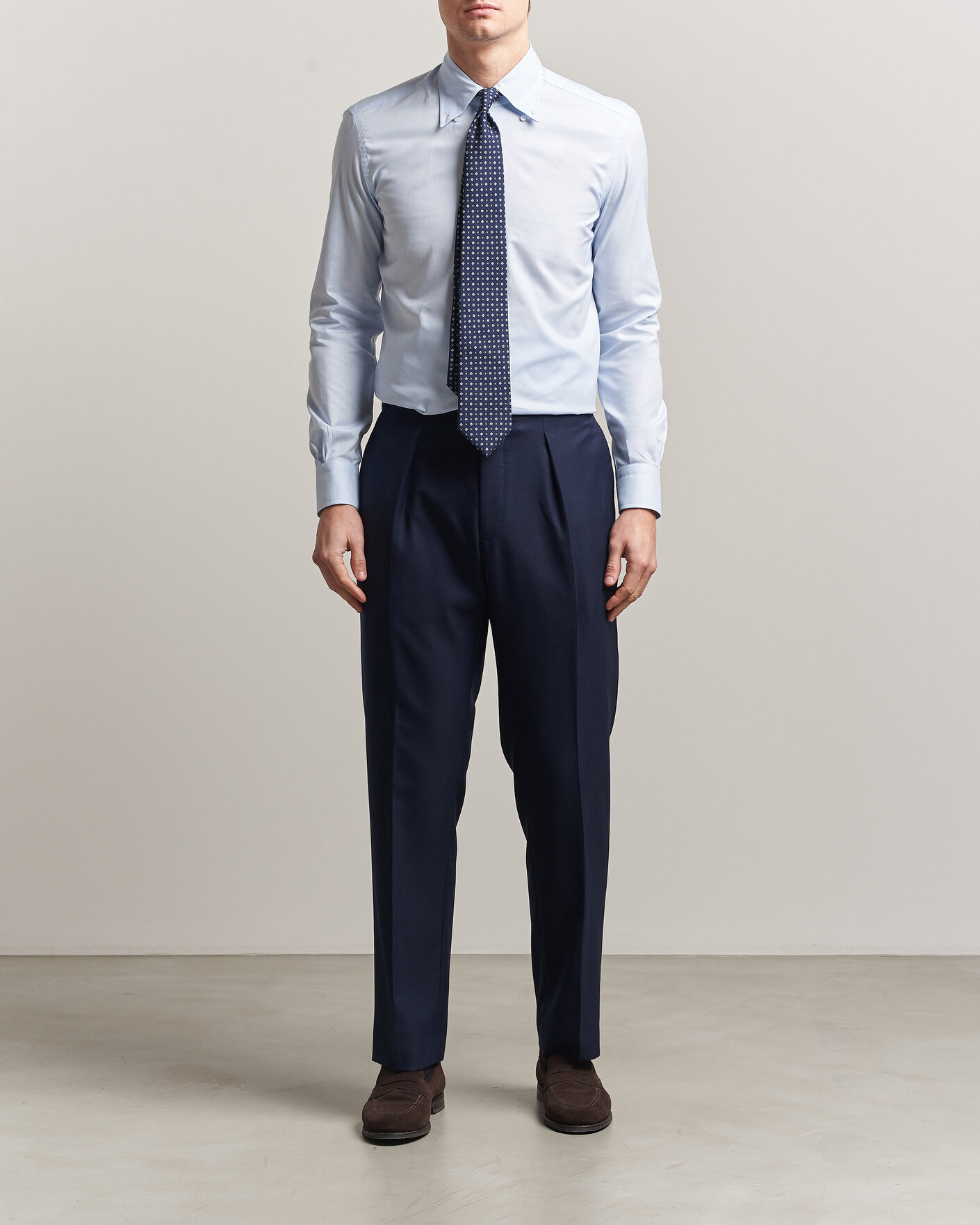 Heren | Overhemden | Mazzarelli | Soft Oxford Button Down Shirt Light Blue