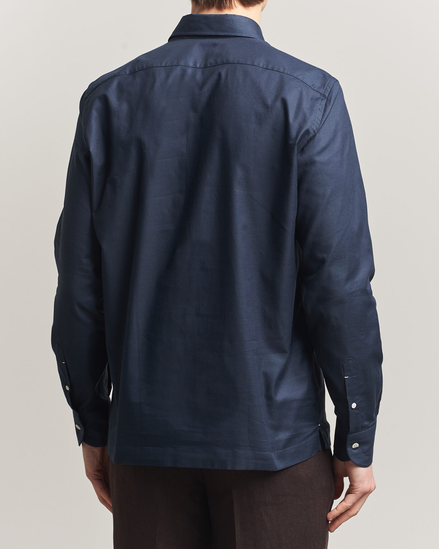 Heren | Overhemden | Mazzarelli | Soft Oxford Popover Shirt Navy