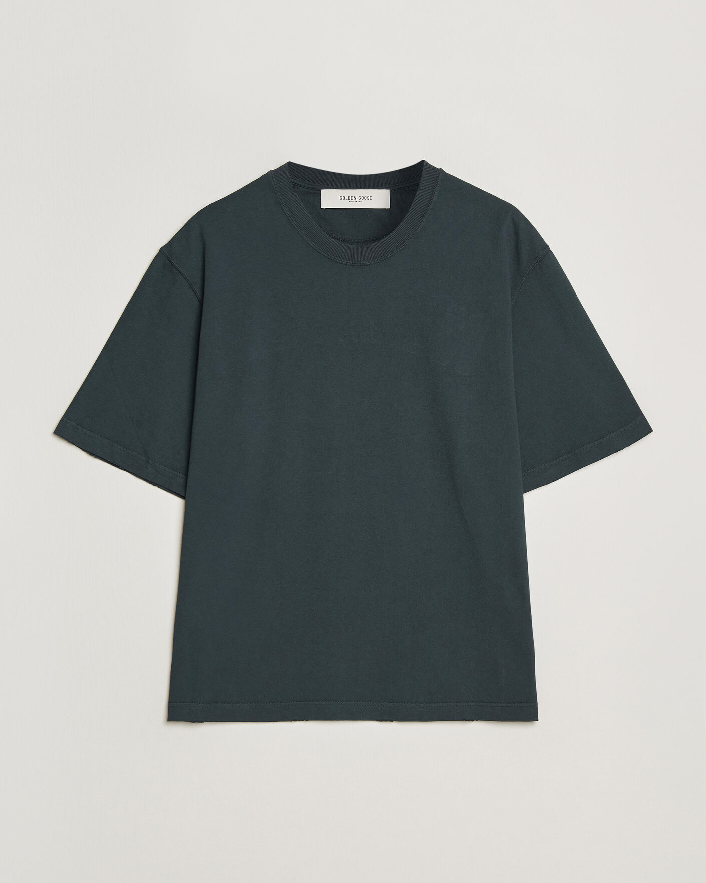 Heren | T-shirts | Golden Goose | Relaxed Fit Cotton T-Shirt Washed Black