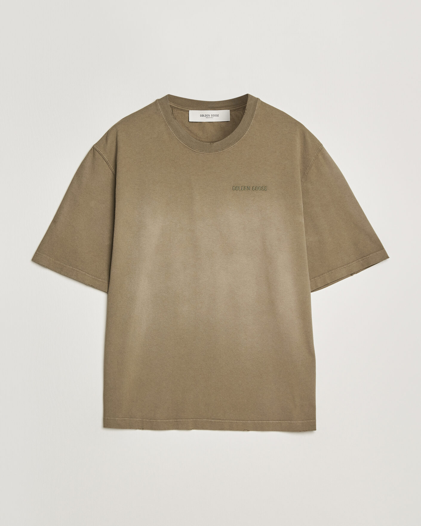 Heren | T-shirts | Golden Goose | Journey Dyed Cotton T-Shirt Washed Beige