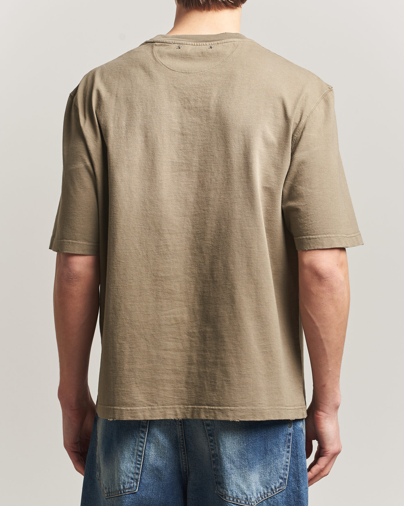 Heren | T-shirts | Golden Goose | Journey Dyed Cotton T-Shirt Washed Beige