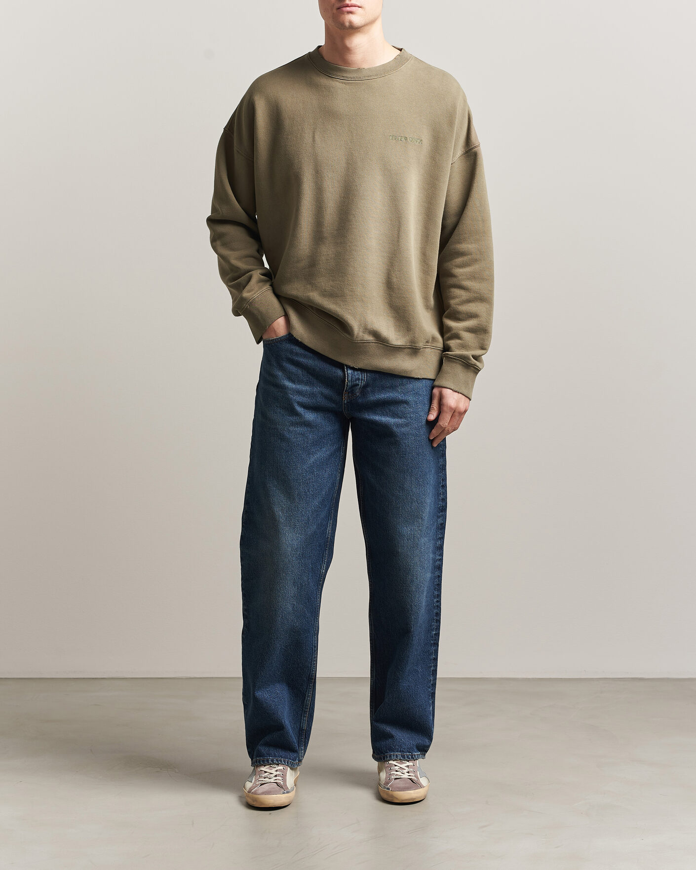Homme | Pulls Et Tricots | Golden Goose | Journey Dyed Cotton Sweatshirt Washed Beige