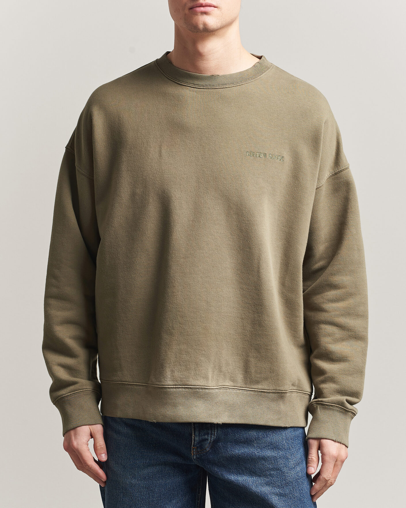 Homme | Pulls Et Tricots | Golden Goose | Journey Dyed Cotton Sweatshirt Washed Beige