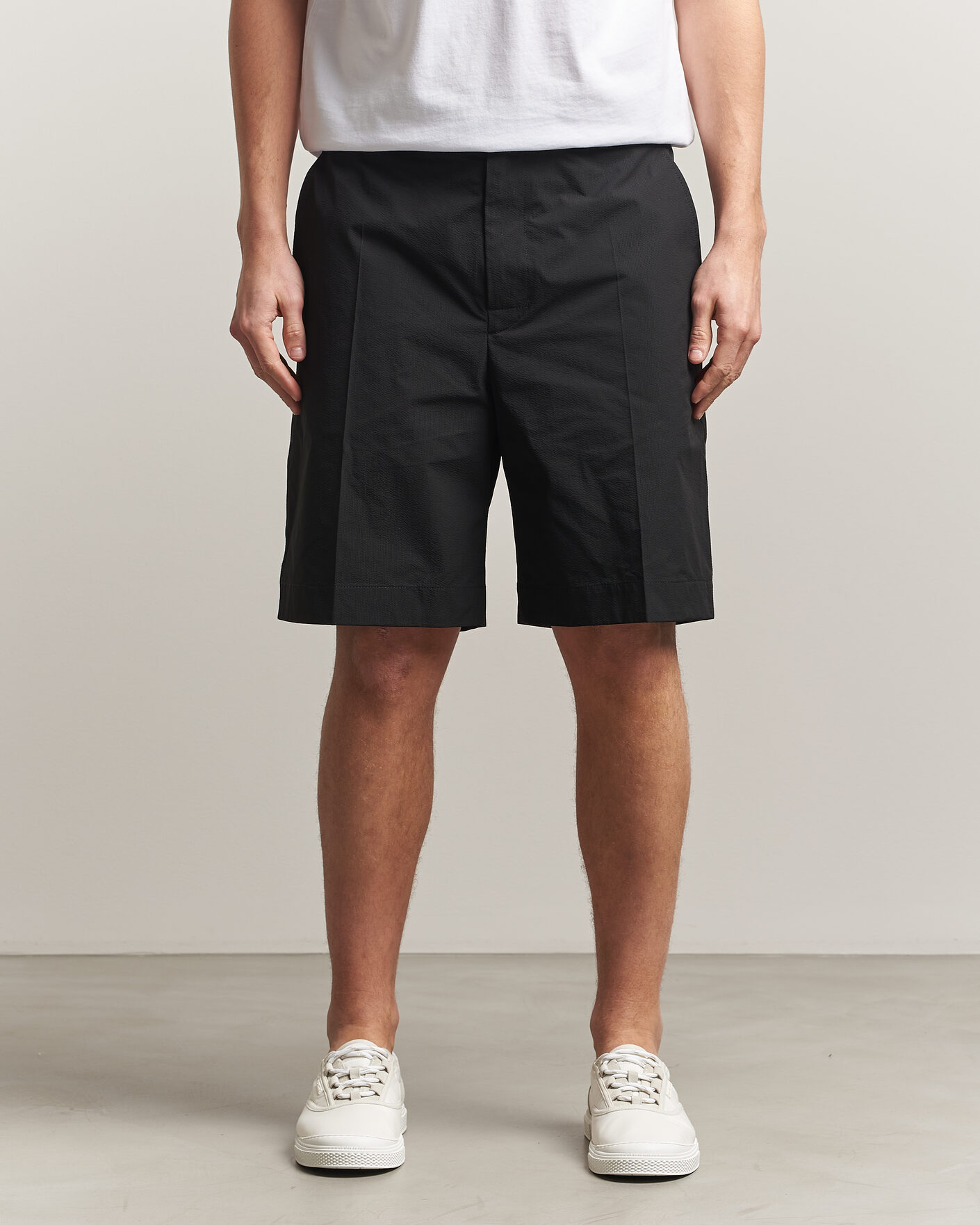 Homme | Shorts | Moncler | Lightweight Seersucker Shorts Black
