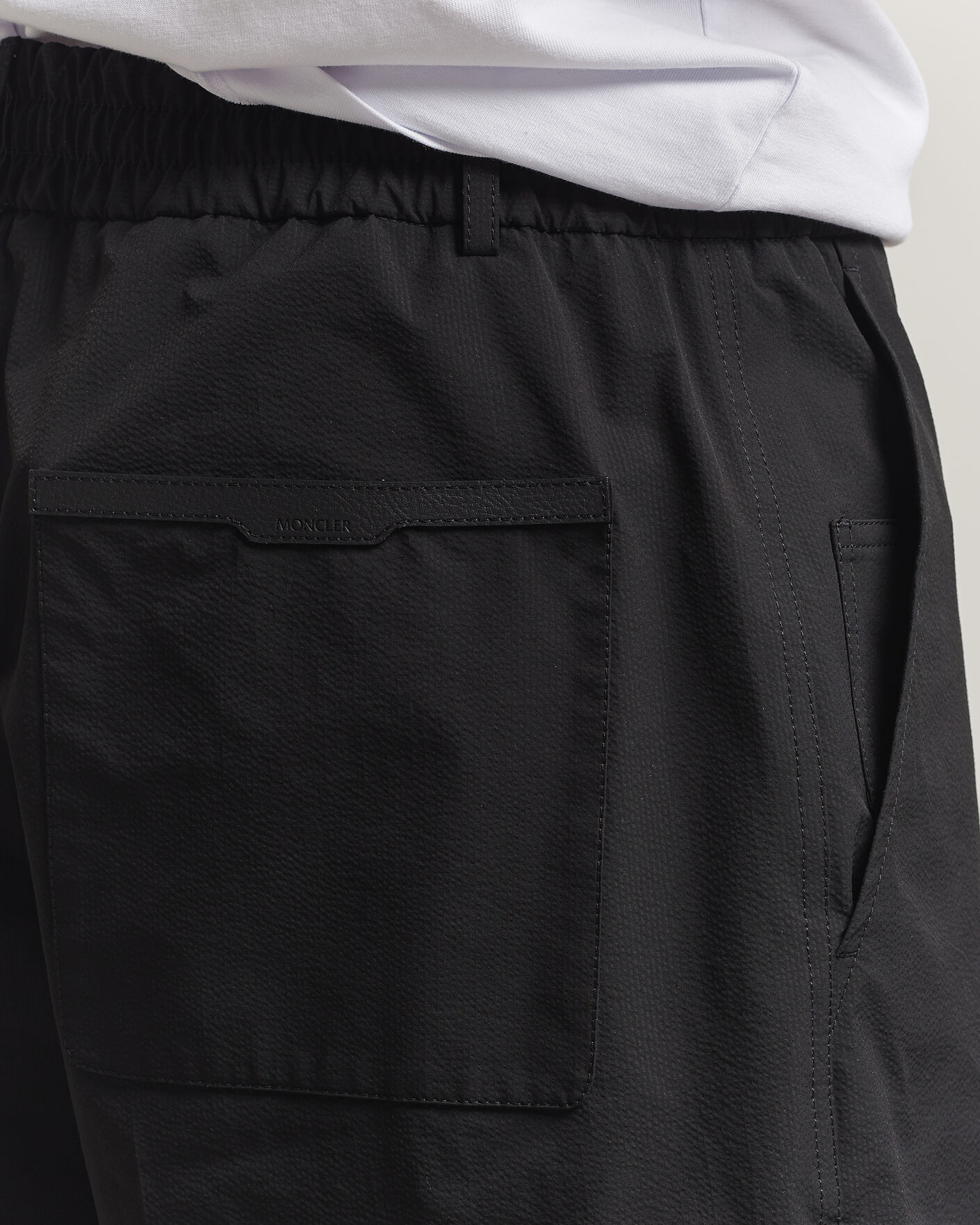 Homme | Shorts | Moncler | Lightweight Seersucker Shorts Black