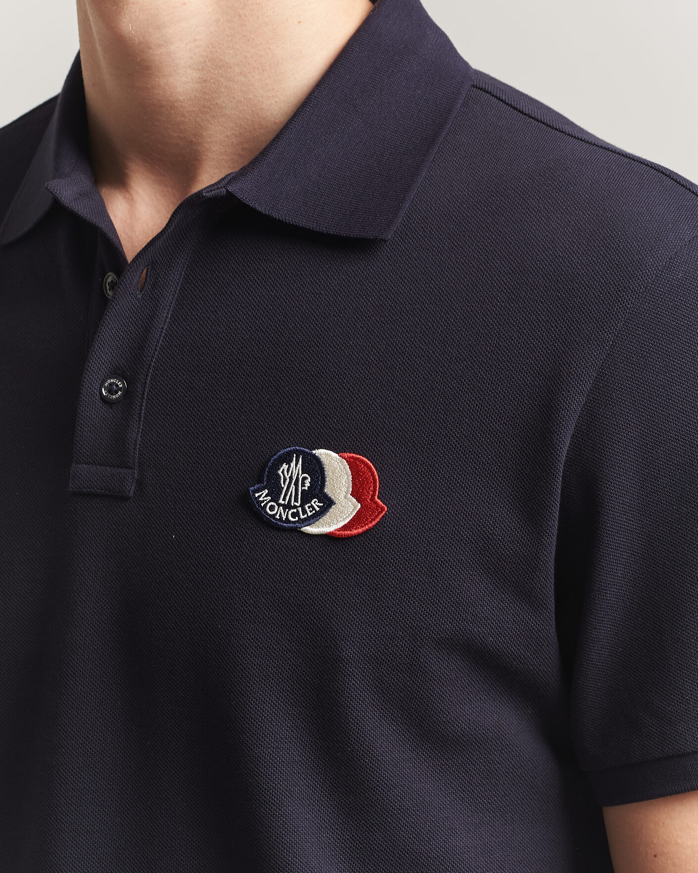 Homme | Polos | Moncler | Tricolore Logo Polo Navy