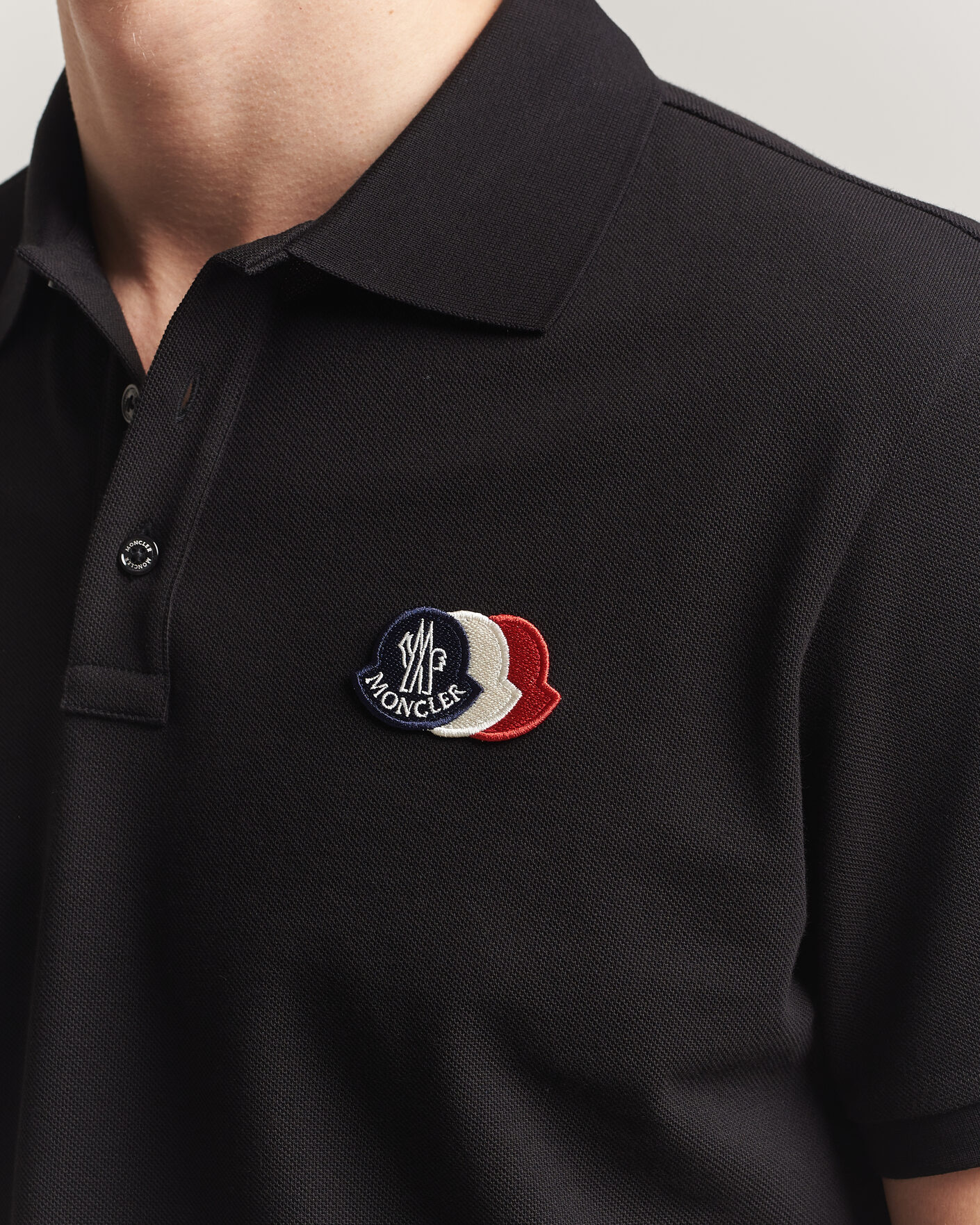 Heren | Polo's | Moncler | Tricolore Logo Polo Black