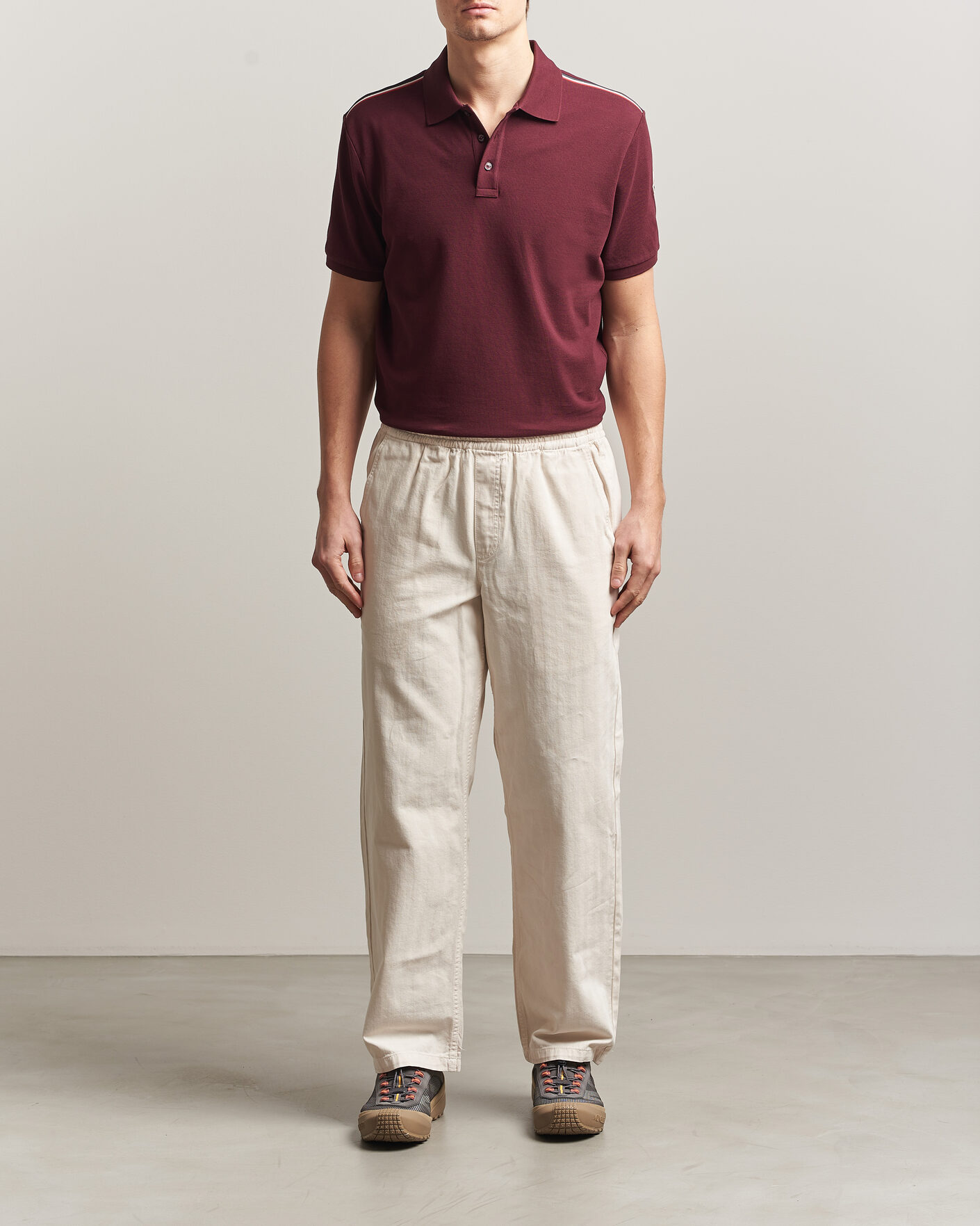 Homme | Polos | Moncler | Tricolore Shoulder Polo Burgundy