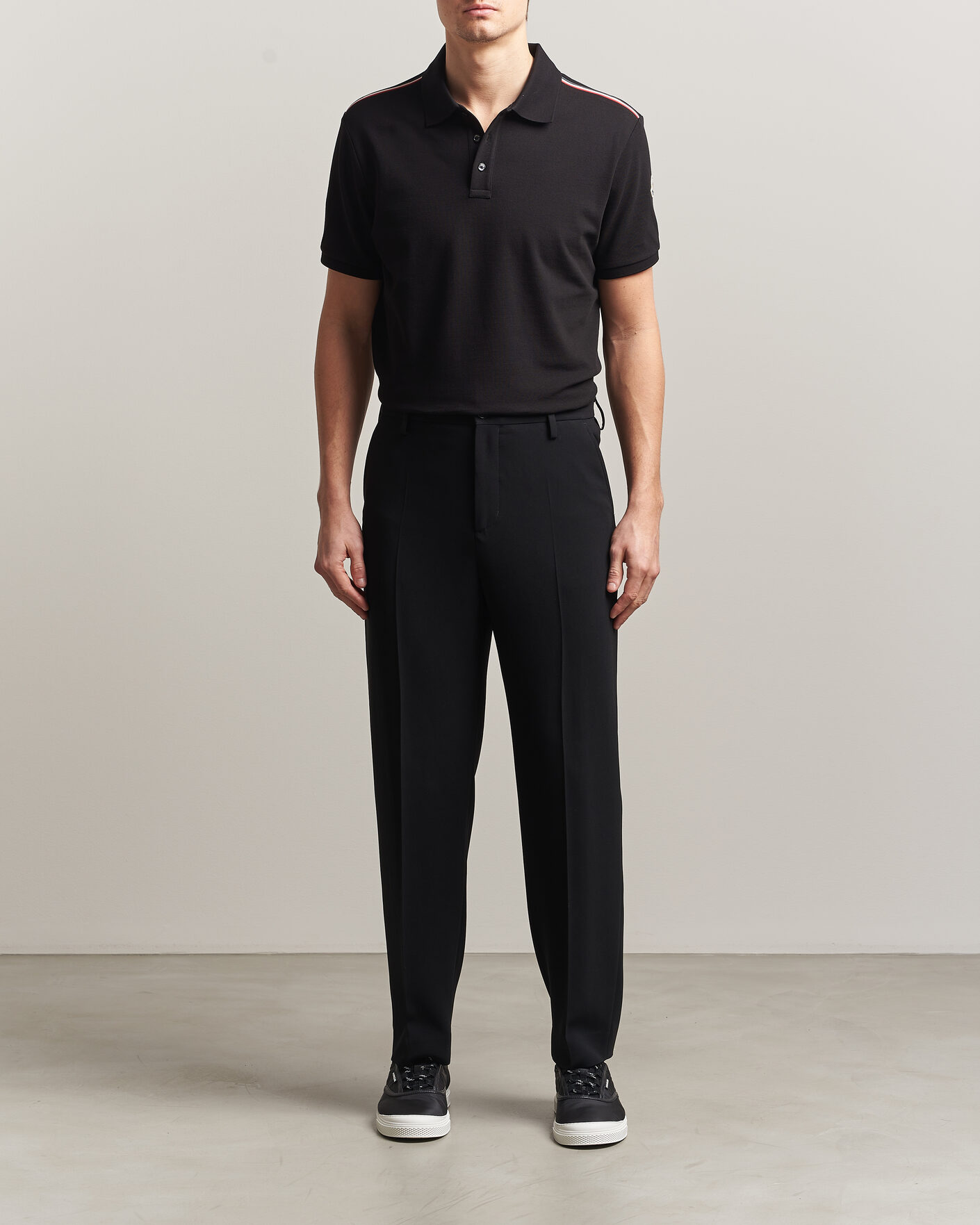 Homme | Polos | Moncler | Tricolore Shoulder Polo Black