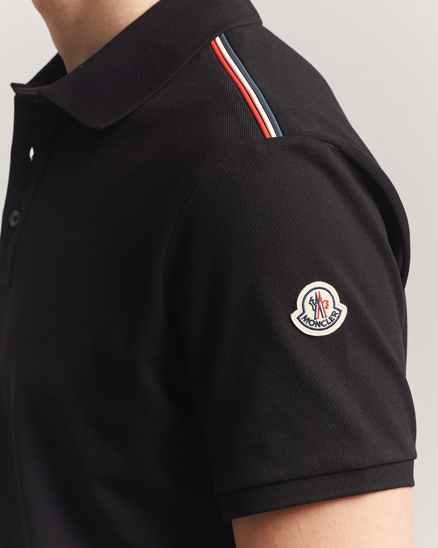 Homme | Polos | Moncler | Tricolore Shoulder Polo Black