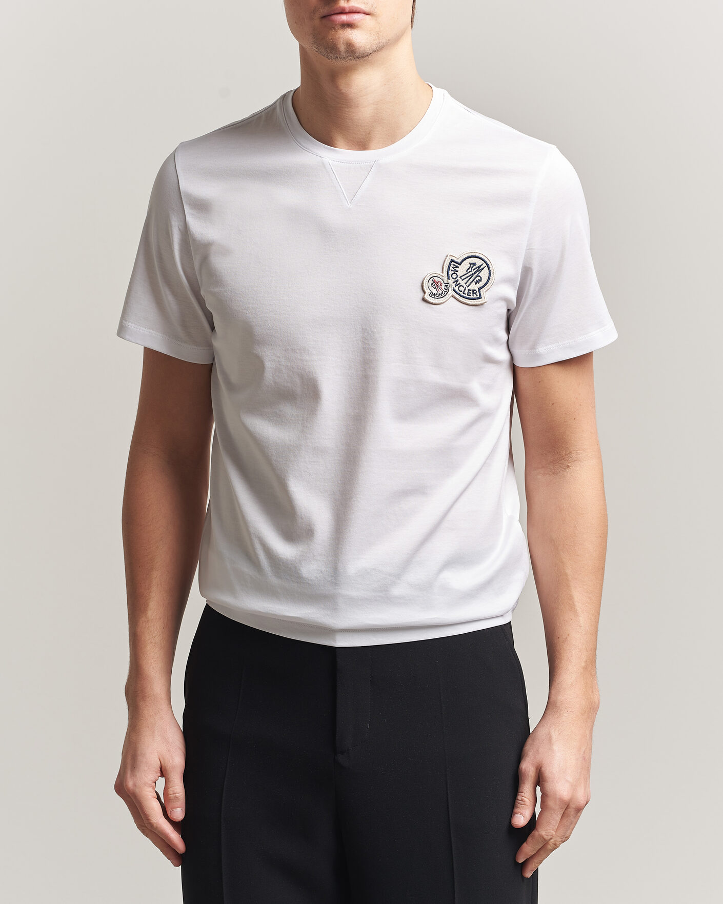 Heren | T-shirts | Moncler | Double Logo T-Shirt White