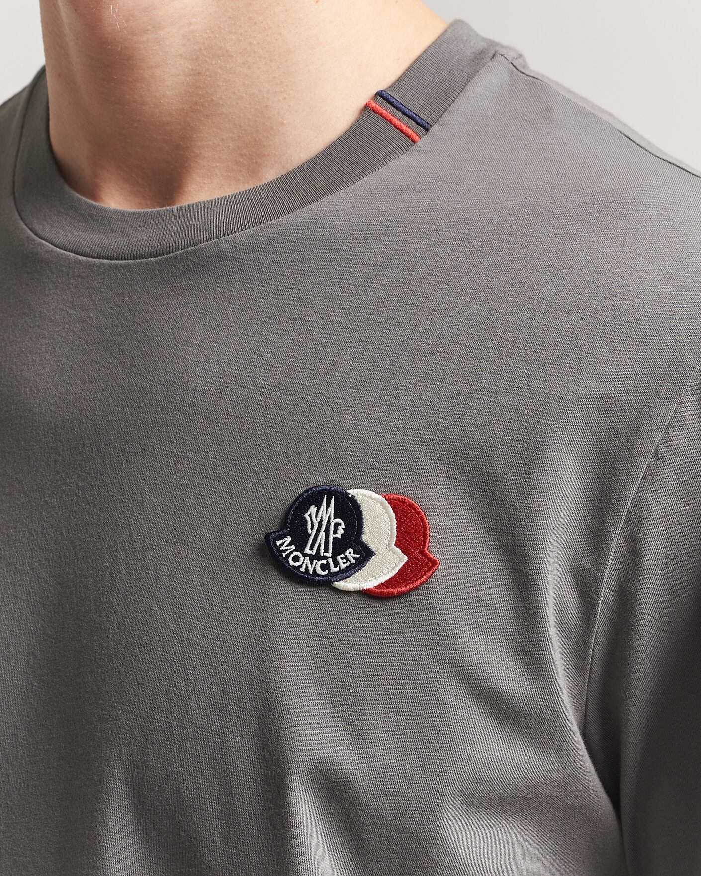 Heren | T-shirts | Moncler | Tricolore Logo T-Shirt Grey