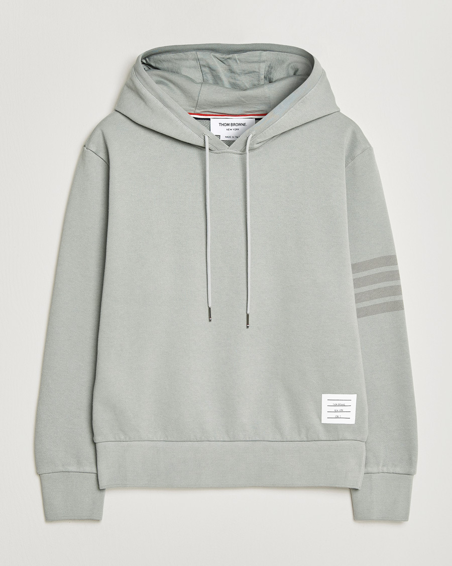 Heren | Truien | Thom Browne | Overdyed 4-Bar Hoodie Light Grey