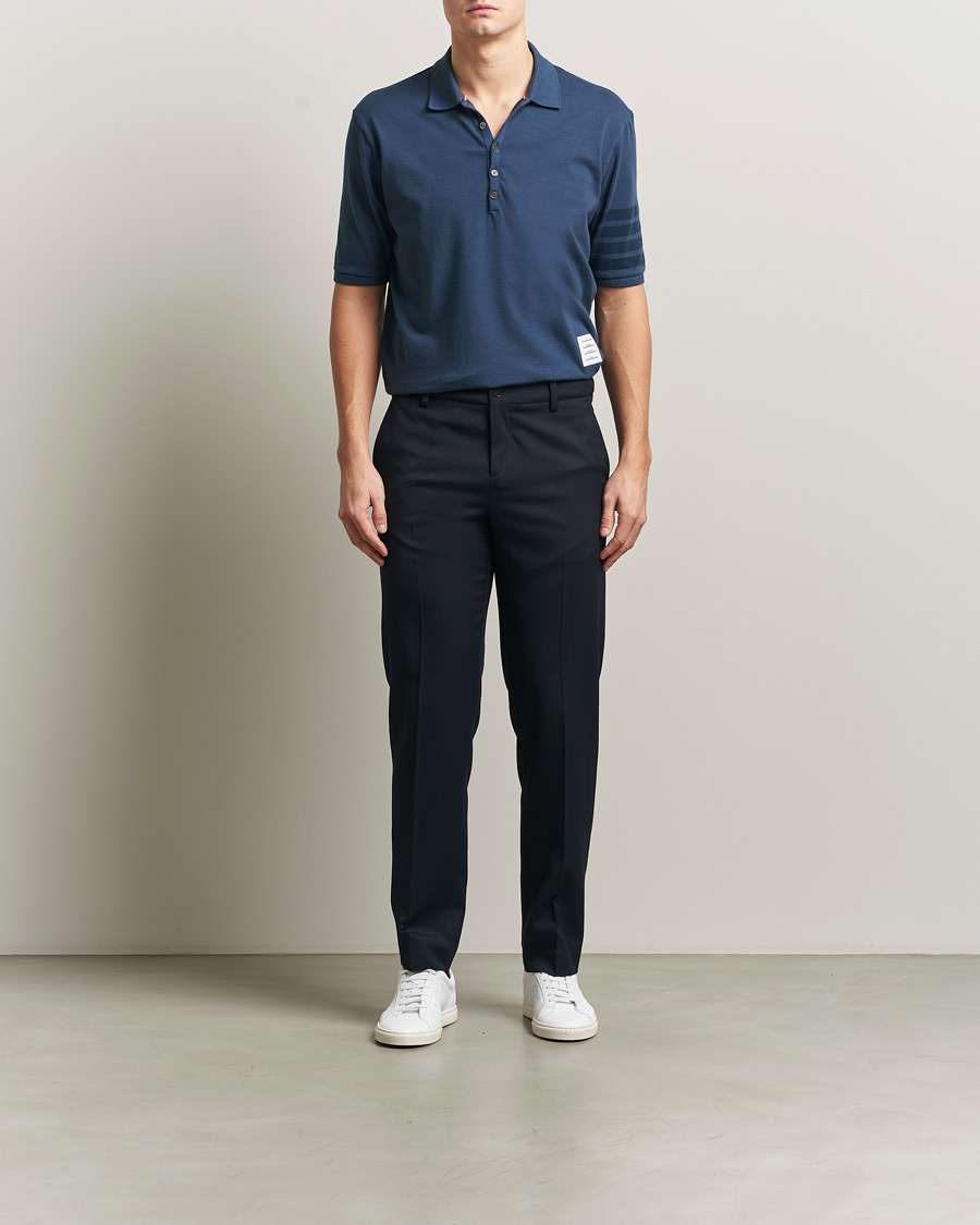 Homme | Polos | Thom Browne | Overdyed 4 Bar Polo Navy