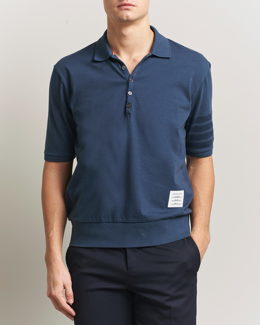 Heren | Polo's | Thom Browne | Overdyed 4 Bar Polo Navy