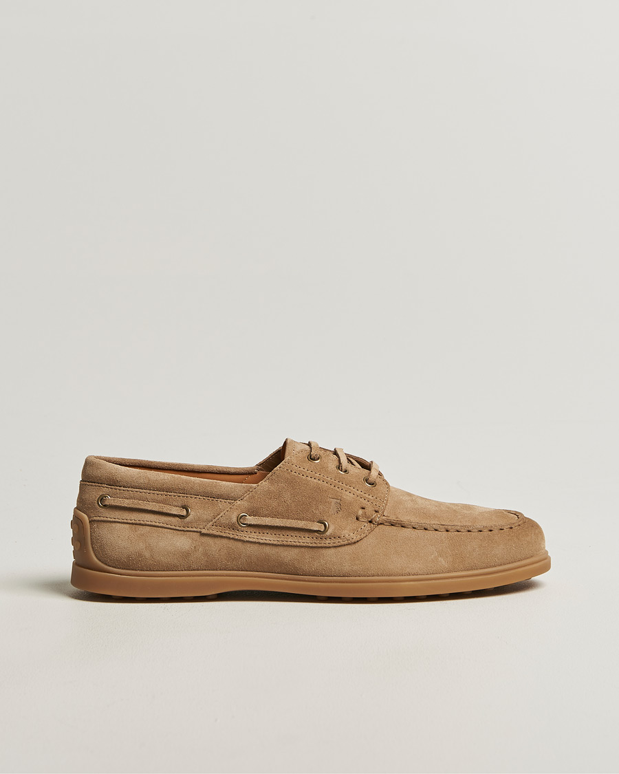 Heren | Bootschoenen | Tod's | Gomma Leggera Boat Shoe Chestnut Suede